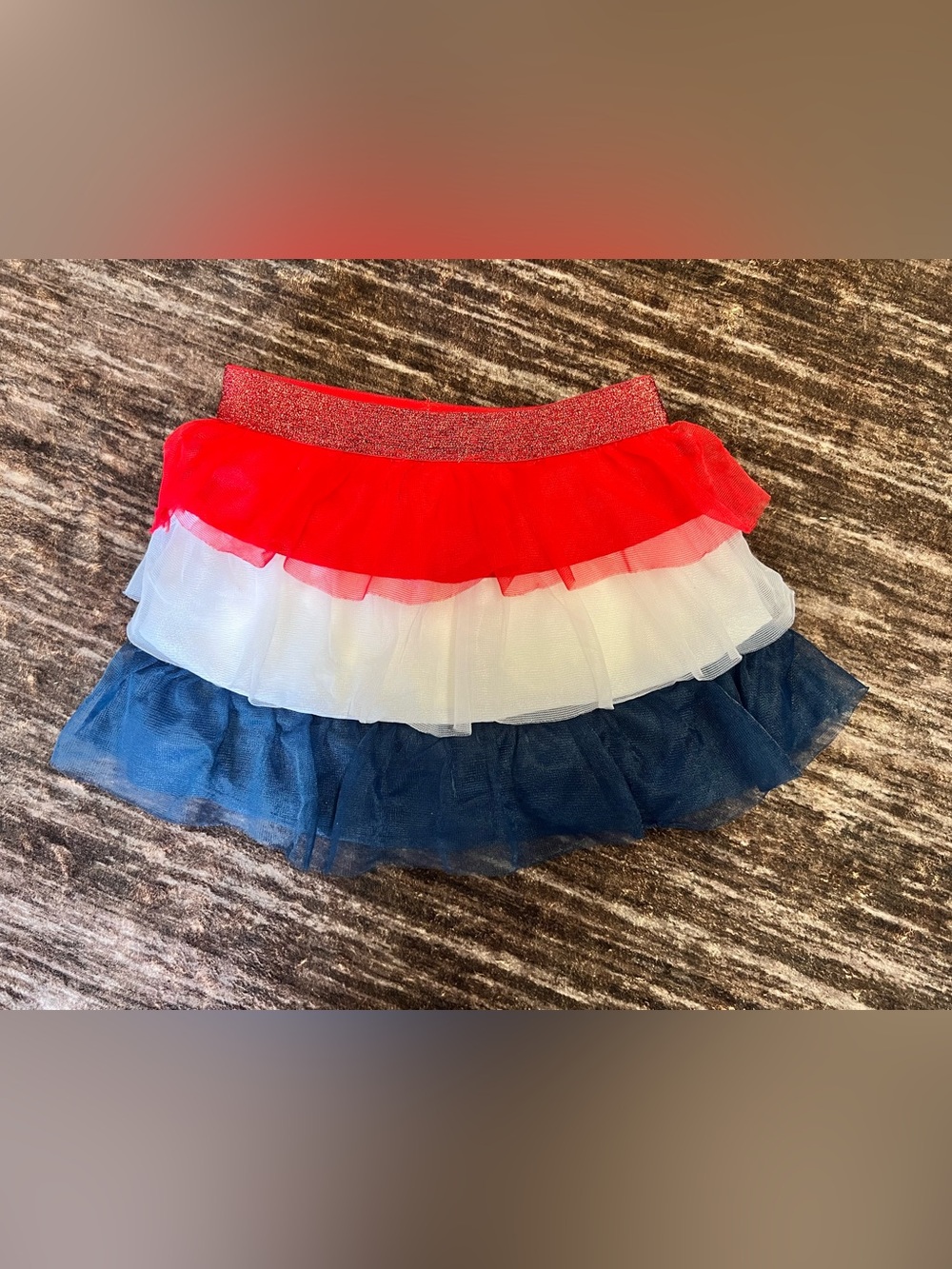 Red White Blue Layered Tulle Skirt